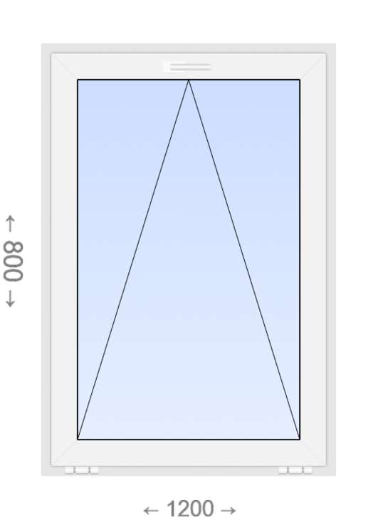 Откидное ПВХ окно 1200x800 Forwin