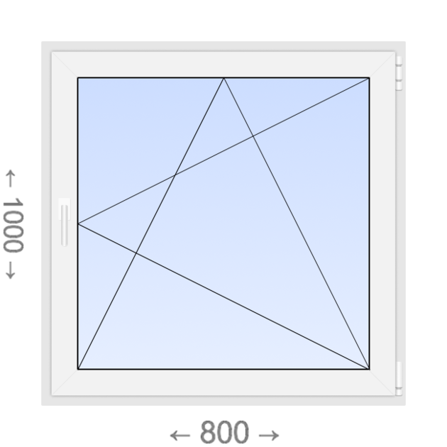 Поворотно-откидное ПВХ окно 800x1000 Forwin